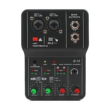 Imagem de Protable Mini Mesa Mixer Placa De Som Q-12 Interface De Audio Usb Pc
