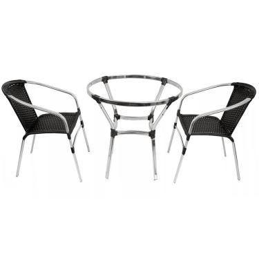 Imagem de Conjunto 2 Cadeiras e Mesa Floripa em Alumínio Trama 