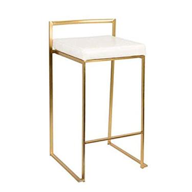 Imagem de Cadeiras de sala de jantar tamboretes de bar tamboretes altos de balcão com encosto, cadeiras de bar tamboretes de bar com assento de couro de imitação para bistro sala de jantar pequeno-almoço ilha de cozinha pernas de