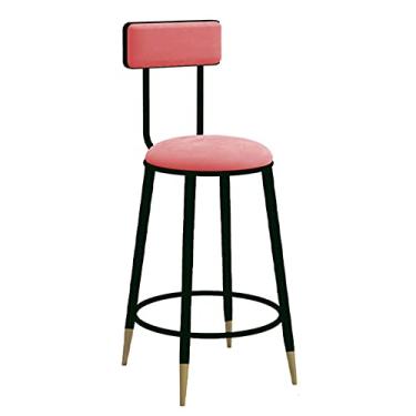 Imagem de Cadeiras de jantar banquetas de bar de veludo banquetas de bar de assento redondo, cadeiras de bar cinza para cozinha doméstica, balcão de cozinha, banqueta alta para cozinha, cafeteria pub Tudo está bem