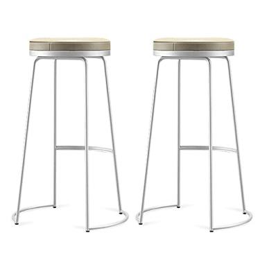 Imagem de Cadeiras de sala de jantar cadeiras de sala de jantar tamboretes de barra de altura de balcão conjunto de 2 para cozinha banco industrial sem encosto banco de bar estofado moderno banco de bancada, capacidade