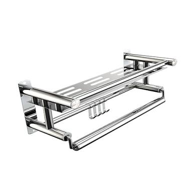 Imagem de DOITOOL 1 peça Rack de armazenamento para banheiro prateleira de armazenamento prateleira de armazenamento de parede rack de armazenamento sem perfurações