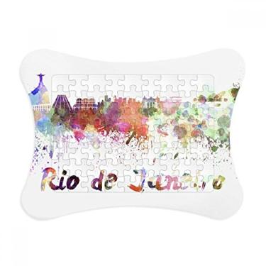 Imagem de Rio de Janerio Moldura de Aquarela da Cidade do Brasil, Decoração de Jogos de Quebra-cabeça