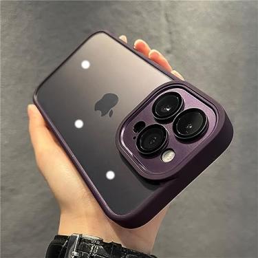 Imagem de Protetor de câmera de metal com moldura transparente capa de telefone para iPhone 14 13 12 11 Pro Max Amortecedor à prova de choque Capa dura transparente, T7, para iPhone 12Pro