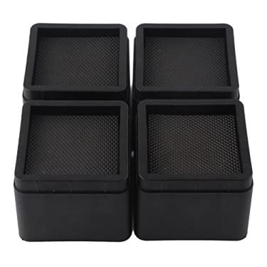 Imagem de Conjunto De 4 Almofadas De Perna Para Móveis Quadrados De Borracha Antiderrapante Para Cadeira De Mesa Protetor De Pés Para Geladeira, Almofadas Protetoras De Piso De Madeira Com Redução De Ruído Para