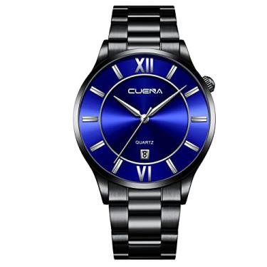 Imagem de Relógio esportivo de pulso analógico de couro inoxidável de quartzo, moda masculina, relógio masculino de aço com barômetro, C-2, One Size
