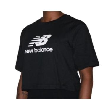 Imagem de Camiseta  New Balance Feminina Cropped Essentials-Preto //N