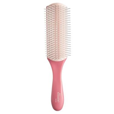 Imagem de Diane Escova de cabelo Pro Nylon Pin 9 fileiras para desembaraçar, separar, modelar e definir cabelos molhados ou encaracolados, resistente ao calor, antiestático, rosa
