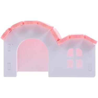 Imagem de LOGOFUN Hamster House Guinea Pig Castle Small Animal Hideout Rabbit Hideaway for Small Animal Cage Accessories - Pink White