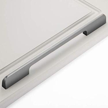 Imagem de Maçaneta de porta de guarda-roupa de liga de alumínio alongada, puxadores de armário de cozinha para móveis, para mesa de cabeceira, armário de sapatos/TV, puxadores de gaveta de banheiro de cômoda,