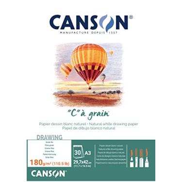 Imagem de CANSON C à Grain, Papel para Desenho em Bloco, Gramatura 180 g/m², Tamanho A3, 30 Folhas