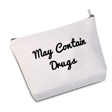 Imagem de JXGZSO Pode conter medicamentos bolsa de maquiagem com zíper P bolsa essencial bolsa médica com zíper, Pode conter drogas brancas