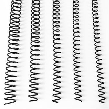 Imagem de Binditek Pacote com 60 bobinas de encadernação em espiral de plástico, espirais de encadernação de vários tamanhos, passo 3:1, 36 voltas pretas de encadernação para tamanho carta (8 mm + 10 mm + 11 mm + 14 mm + 16 mm)