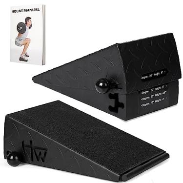 Imagem de Prancha inclinada ajustável em altura de cunha para agachamento elevado no calcanhar, bloco de alongamento de panturrilha melhora a mobilidade e o desempenho de força