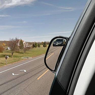 Imagem de Espelho retrovisor traseiro do passageiro retrovisor ajustável, vidro real, espelho retrovisor de carro SUV grande angular com superfície convexa vara no pilar B para saída segura da porta da 2ª