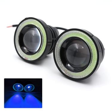Imagem de Hirificing Faróis de neblina Angel Eye com anel de halo de LED, farol de neblina super brilhante com abertura redonda COB, projetor de corrida diurna de 12 V 10 W, compatível com carro, caminhão,