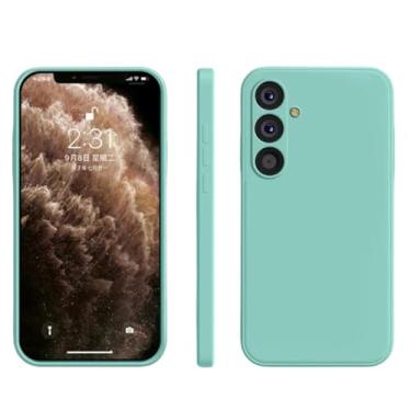 Imagem de Para Galaxy S24 23 23 22 21 Capa de telefone de silicone líquido para Samsung Galaxy S24 Plus S23 Ultra S22 S20 FE A54 53 Capa macia à prova de choque, azul ciano, para Galaxy A54