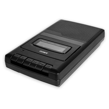 Imagem de Coby CVR22 leitor de cassete portátil e gravador de fita com microfone integrado, alça embutida e gravação de um toque com parada automática - preto
