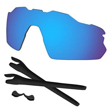 Imagem de Predrox Lentes Blue Mirror Radar EV Pitch e kits de borracha de substituição para óculos de sol Oakley OO9211 polarizado