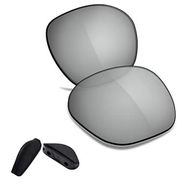 Imagem de TRUSHELL Lentes de reposição polarizadas | Protetor de nariz para óculos de sol Oakley Overtime OO9167 Espelhado prateado - Polarizado