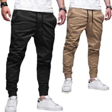 Imagem de Kit 02 Calças Usemoda Jogger Jeans Com Punho Elástico Masculina-Masculino
