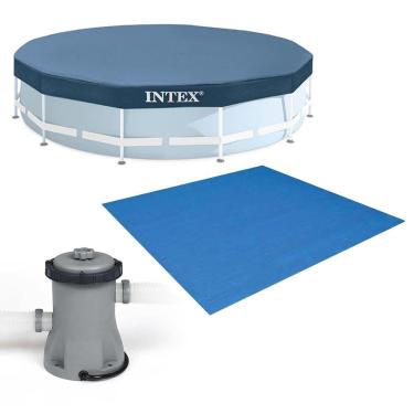 Imagem de Kit Filtro 1.250 Litros/hora 220v + Capa 305 Estrutural + Forro Intex 