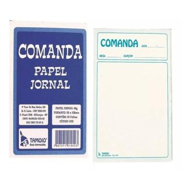 Imagem de Comanda de papel restaurantes, bares, lanchonetes 78x108