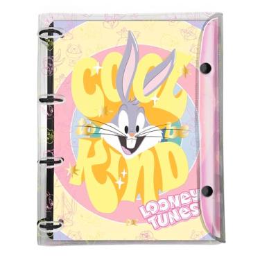 Imagem de DAC - Caderno Argolado Universitario em PVC Cristal com 192 folhas Looney Tunes - Fechamento em Botão