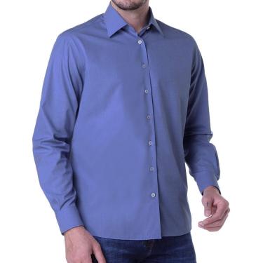 Imagem de Camisa Masculina Dudalina ML Slim Wrinkle Free Azul - 5301-Masculino