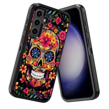 Imagem de DEHJYYIJUY Capa para Samsung Galaxy S24, à prova de choque à prova de poeira/queda, 3 camadas, resistente, capa protetora robusta para Samsung Galaxy S24 5G (6,2 polegadas, 2024), flores coloridas