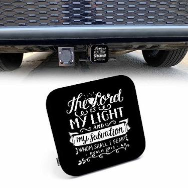 Imagem de Beabes Capa de engate de 5 cm, capa de engate com citação cristã, The Lord is My Light and My Salvation Hitch Tube Covers Keep Trailer Hitch Receiver Tube Clean and Protected for Sedans Trucks Cars
