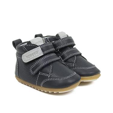 Imagem de Robeez Sapatos de couro para bebês meninos/meninos para bebês/crianças pequenas, Azul marino, 9-12 meses