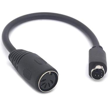 Imagem de GLHONG Adaptador de cabo de teclado PS/2 para at - Adaptador de teclado mini Din macho de 6 pinos para fêmea MIDI de 5 pinos