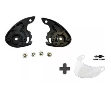Imagem de Kit Reparo Fixação Viseira Capacete Mormaii M1 + Viseira Cristal, Cris
