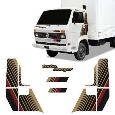 Imagem de Faixas Caminhão Volkswagen 1991 Adesivos Turbo Charger Ouro - SPORTINO