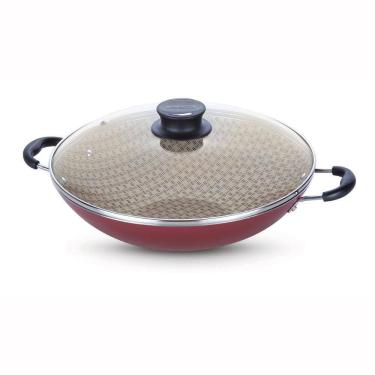Imagem de Panela Wok Alumínio 36cm Paris Vermelho - Tramontina