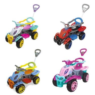 Imagem de Carrinho Infantil Quadriciclo Passeio Com Pedal 2 Em 1 Maral, Branco