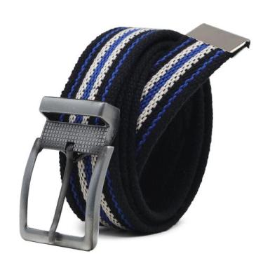 Imagem de Cinto Masculino Elegante 4 Bordas Largo Fivela Gorgorao - RHEA, Azul, 