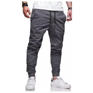 Imagem de Calça Masculina Jogger Sarja  Jeans Camuflada  Com Punho Elástico Elás