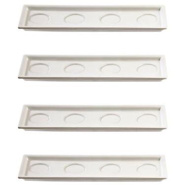 Imagem de Bandeja Porcelana Finger Food - 29 x 9,5 cm 4 Peças - Mãos e Arte 