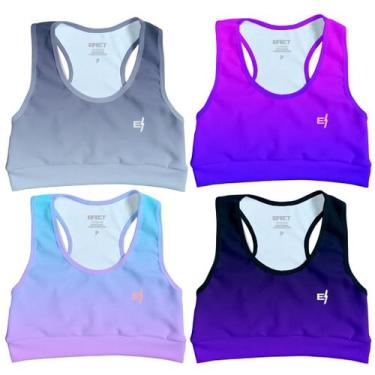 Imagem de Kit 4 Cropped Academia Feminino Fitness Top Treino Confortavel Estampa