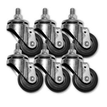 Imagem de Kit 6 Rodízios Parafuso Fixo s/ Trava p/ Móveis 2Pol BP 40kg - Schiopp