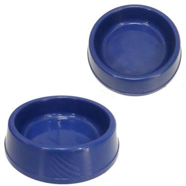 Imagem de Kit 2 Potes Para Ração e Água Comedouro De 200 ml Azul Para Gato E Cãe