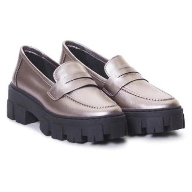 Imagem de Mocassim Couro Oxford Feminino Tratorado Conforto Moderno - Q&A, 37, P