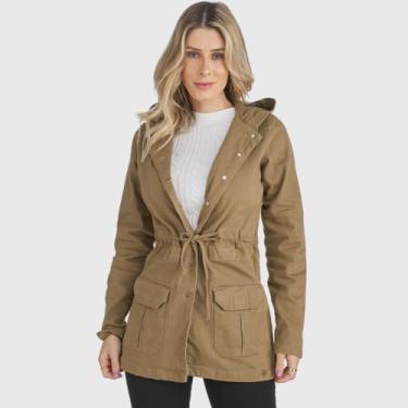 Imagem de Jaqueta Jeans HNO Jeans Parka Premium Com Capuz Caqui, M