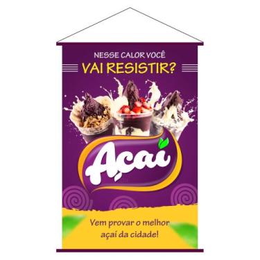 Imagem de Banner de lona açaí 60x90cm - Gráfica Wonder
