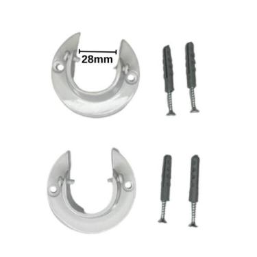 Imagem de Par suporte flange alumínio  28mm para cortina de ilhós - DECOR LIDER,