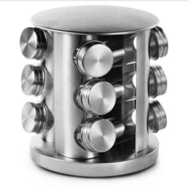 Imagem de Porta Condimentos 12 Peças com Base Giratória em Inox - Futuro