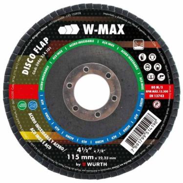 Imagem de Disco Flap Para Inox W-Max 115mm GR80 Wurth 0578000080