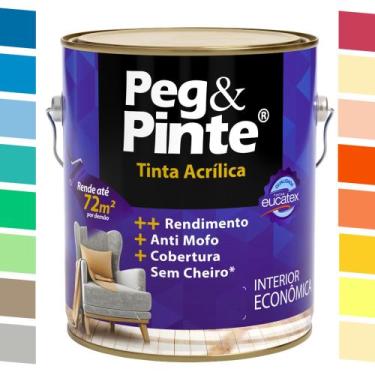 Imagem de Tinta Acrilica Anti Mofo Sem Cheiro Para Parede 3,6L - Eucatex, BRANCO